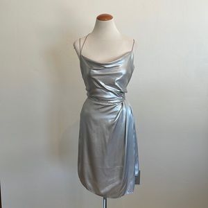 Silver spaghetti strap dress